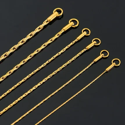 Noble Stainless Steel Gold Color Link Chain Waterproof Choker Necklace High Quality Jewery