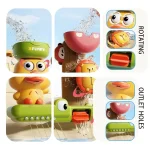 2025 Baby Bath Toy Play Water in Duck/Flower Shape Lion Waterwheel Children Fun in Shower Bathtub with Suction Cup in Kid Gift 3