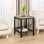 3 Piece Living Room Table Set Industrial Coffee Table with 2 Square End Tables Metal Frame for Apartment Home Office ,Customized 5