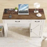 Farmhouse 47" Executive Desk, Computer Desks with Drawers and Cabinet, Workstation Computer Desks for Study and, Customized 6
