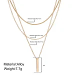 Vintage Bohemian Multilayer Minimalist Necklace for Women Stick Pendant Link Chain Necklace Collarbone Collares Fashion Jewelry 6