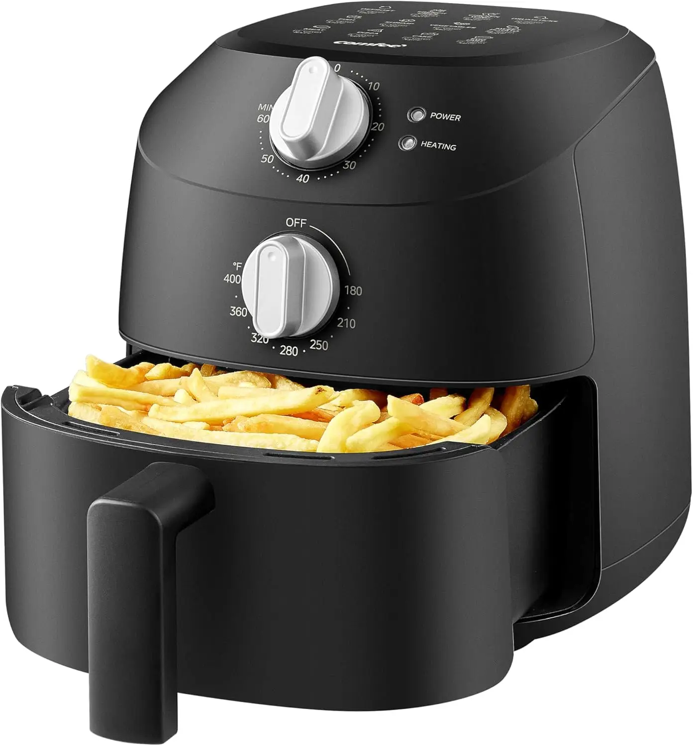 COMFEE' Compact 2.1 Quart Air Fryer with 12 Menu Options, Adjustable Timer & Temperature Control 180-400 degrees F, Dishwasher-S COMFEE' Compact 2.1 Quart Air Fryer with 12 Menu Options, Adjustable Timer & Temperature Control 180-400 degrees F, Dishwasher-S
