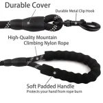 Reflective Dog Leash With Comfortable Padded Handle - Double Heavy Duty Traction Rope For Strong Dogs - Enhance Safety And Contr 3