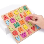 Colorful Alphabet Number Wooden Puzzles Kids Intelligent Matching Game Preschool Children Early Educational Toys 3