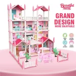 Girl Doll House Toy Children Pretend Play Dollhouse Villa Patchwork Dream Furniture Home Doll House for Kids Christmas Toy Gifts 6