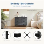 JHK 6 Fabric Drawers Nightstand For Bedroom Bedside Sofa Table With Storage Closet Chest Clothes Display Cabinet Furniture 5