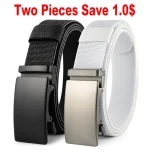 New Golf Sports Elastic Belt Tactical Belt Metal Automatic Buckle Tough Stretch Nylon Men Military Belt 115-150CM Big Size Belts 2