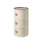 Household Nordic Bedside Table with Handle Portable Creative Round Storage Cabinet Bedroom Multi-Layer Modern Simple Plastic Sid 5