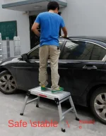 Trapezoid Chair Aluminium alloy Lightweight Step Stools Step Ladders Washing Cleaning Car Chair Bath Shower Foot Stool 4