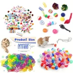 56pcs/28pcs/14pcs Kitten Toys Variety Pack-Pet Cat Toys Combination Set Cat Toy Funny Cat Stick Mouse Bell Ball Cat Supplies 6