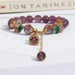 Natural Purple Crystal Bead Bracelet Niche Design Natural Stone Healing Bracelet as a Beautiful Symbolic Gift for Family Friends 4