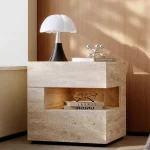 Wabi Sabi Minimalist Nightstands Rectangle Trendy Premium Glam Nightstands Bedroom Hidden Storage Mesilla De Noche Furniture 6