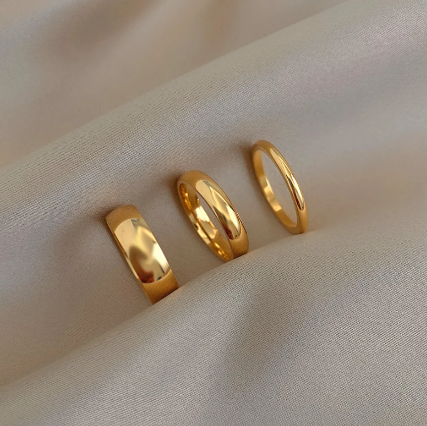 E.B.belle Tarnish Free 2mm 4mm 6mm Stainless Steel 18K Gold Plated Silver Color Knuckle Ring For Lady Minimalist Rings For Women E.B.belle Tarnish Free 2mm 4mm 6mm Stainless Steel 18K Gold Plated Silver Color Knuckle Ring For Lady Minimalist Rings For Women