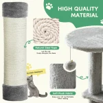 JHK 44In Cat Tree Tall Multi-Cat Climbing Tower for Pet Furniture Natural Sisal Scratching Posts Stable Pet House for Indoor Cat 4