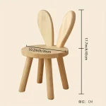 1pc Creative Small Board Stool, Cute Rabbit Ears Solid Wood Small Stool, Decorative Stool children chair 5