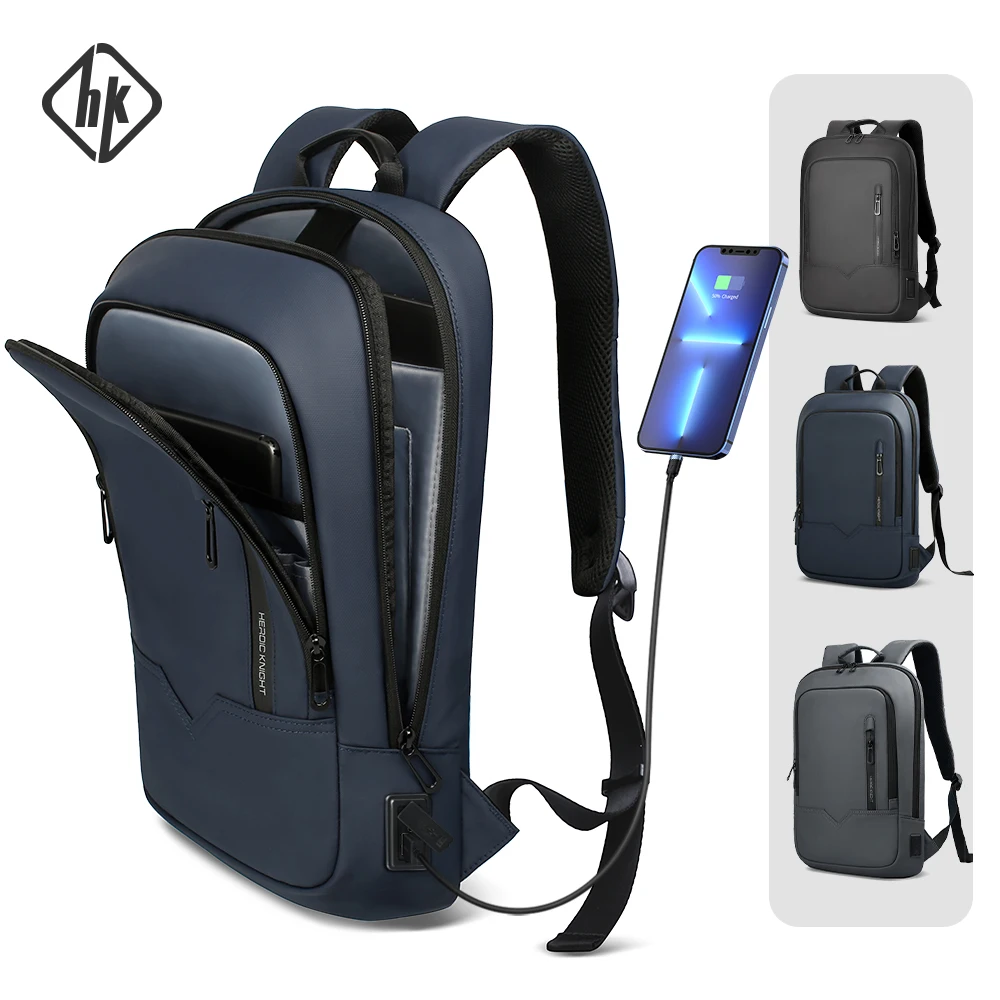 HK Slim Backpack For Men 15.6 Inch Laptop Bags Waterproof Minimalist Business Backpack With USB Charging Casual Travel Work Bag HK Slim Backpack For Men 15.6 Inch Laptop Bags Waterproof Minimalist Business Backpack With USB Charging Casual Travel Work Bag