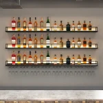 Bar Shelves Wine Fridge Cabinet Liquor Living Room Canteen Wall Furniture Storage Cabinets White Counter Beverage Cellar Rack