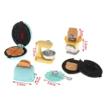 1/12 Dollhouse DIY Bear Biscuits Miniature Furniture Toaster Oven Mixer Electronic Scale Model Set Kitchen Toy For Girl Gift 5