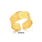 Minimalist Texture Stainless Steel Geometric Rings For Women Gold Color Opening Couple Ring Aesthetic Wedding Christmas Jewelry 4