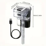 New Aquarium Hanging Filter Mini Filter Fish Tank USB power interface 2.5W Flow 250H/L Suitable for fish tanks below 30cm 4