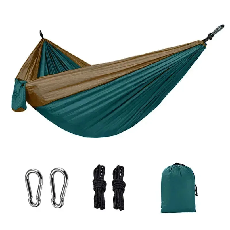 Outdoor Single Camping Hammock, Color Nylon Parachute Fabric, High Strength Portable Hanging Bed Outdoor Single Camping Hammock, Color Nylon Parachute Fabric, High Strength Portable Hanging Bed