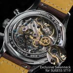 Sugess Pilot Watch ST19 Origin Movement Swanneck Wristwatch Mechanical Chronograph Sappire Crystal Military Limited Racing 1963 2