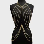 Multilayer Women Body Chain Harness Female Chest Chain Shiny Sexy Accessories Fashion Waist Jewelry Body Decoration 3