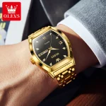 OLEVS Men's Watches Luxury Tonneau Original Top Brand Quartz Watch for Men Waterproof Luminous Week Date Male Wristwatch 4