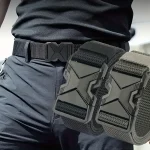 2PC Men Belt Army Outdoor Hunting Tactical Outdoor Mountaineering Multifunctional Tactical Nylon Canvas Woven Trouser Belt 2