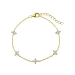 New Stainless Steel Zircon Necklaces for Women 18K Gold Plated Four Leaf Grass Collar Chain Necklace Luxury Jewelry Gift 5