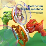 2 In 1 Large Bubbles Dinosaur Soap Bubble Electric Gun Toy Children's Outdoor party Interactive Games for Kids Boys Girls kids 6