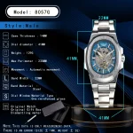 LONGLUX Men automatic mechanical watch luxury watches waterproof skeleton business cheap wholesale stainless steel gift watch 5