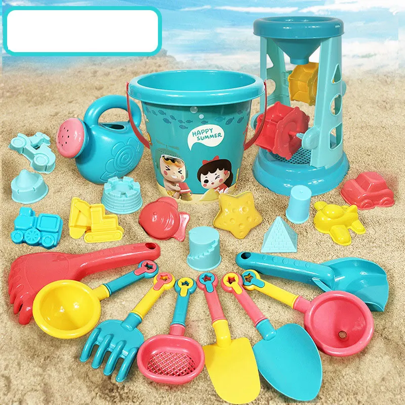 23PCS Summer Beach Set Toys For Kids Digging Sand Plastic Bucket Watering Bottle Shovels Children Beach Water Game Toys Tools 23PCS Summer Beach Set Toys For Kids Digging Sand Plastic Bucket Watering Bottle Shovels Children Beach Water Game Toys Tools