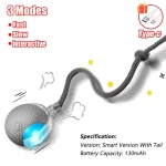 Intelligent interactive cat ball long-lasting and durable easy to clean intelligent obstacle avoidance pet dog toys 5