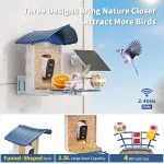 Smart Bird Feeder with Camera: AI Identifies Species, No Subscription, Solar Powered, 2K HD Video & Alerts 5