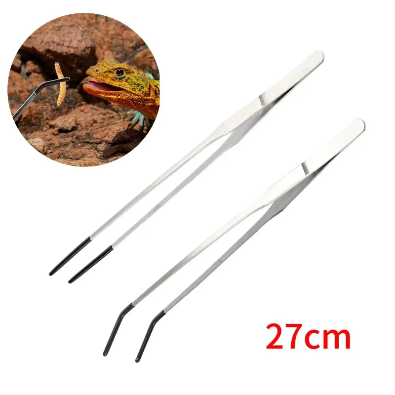 2pcs Bent Tip Tweezers For Crafts Stainless Steel Straight And Curved Nippers Tweezers Feeding Tongs For Reptile Lizards Spider 2pcs Bent Tip Tweezers For Crafts Stainless Steel Straight And Curved Nippers Tweezers Feeding Tongs For Reptile Lizards Spider
