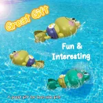 Wind-Up Swimming Frog Bath Toys for Toddlers, No Battery Mold-Free ABS Montessori Water Toy for Kids 5