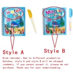 Magical Book Water Drawing Montessori Toys Reusable Coloring Book Magic Water Drawing Book Sensory Early Education for Children 2
