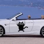 Car Stickers Cute Naughty Cat Wrap PVC Cars Window Body Decoration To Cover Scratches  Decal Waterproof Sun Protection. 2
