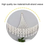 Triangle Hanging Mesh Storage Basket Boho Plush Toy Hammock Cotton Tassel Wall Net Bedroom Living Room 2