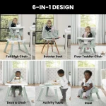 6-in-1 Convertible High Chair for Babies and Toddlers, Converts to Stool, Booster Seat, Table and More in Sage Green 2