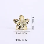 Fashionable Simple Shiny Egg-Shaped Flower Hair Clip，Ladies、Girls Party Hair Accessories 4cm