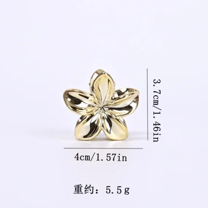 Fashionable Simple Shiny Egg-Shaped Flower Hair Clip，Ladies、Girls Party Hair Accessories 4cm