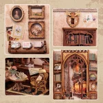 CUTEBEE DIY Book Nook Kit Miniature Wooden Dollhouse with Light Bookshelf Insert Decoration Model for Gifts Bookshop Memories 5