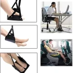 Portable Adjustable Leg Hammock with Comfortable Foot Rest for Airplane Office and Car Travel Support and Relaxation 2