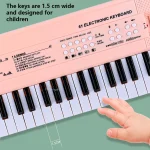 37 Keys Electronic Piano Keyboards with Microphone Rechargeable Education Toys Musical Instrument Gifts for Boys Girls 5