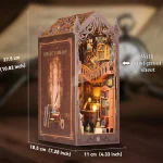 DIY Book Nook Insert Kits Wooden Doll House Building Kit Magic House Casa Bookend With LED Lights Bookshelf Home Decoration Gift 6