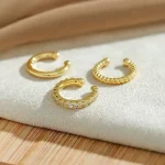 LATS Clips Earrings for Women Unisex Minimalist Fashion Cartilage Hoop Earings Set Ear Cuff Fake Piercing Clip on Ear Jewelry 2