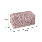 Cute Plush Leopard Travel Cosmetic Lipstick Brush Portable Storage Bag Women Makeup Handbags Wallet Pouch Make Up Bags Organizer 6