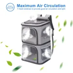 2-in-1 Double Pet Carrier Backpack for Small Cats and Dogs Portable Pet Travel Carrier Super Ventilated Design Ideal for Travel 4